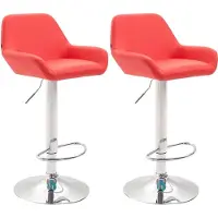 BellaFurn lot de 2 tabourets de bar - tabouret en similicuir rouge - confortable et réglable en hauteur
