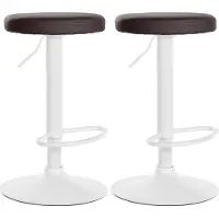 BellaFurn set de 2 tabourets de bar - chaises de salle à manger - système de rotation à 360° | Couleur : brun | Base du matériau : métal blanc mat