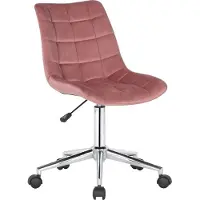 BellaFurn Chaise de bureau en velours - chaise de bureau ergonomique - réglable en hauteur et pivotante | Couleur : rose