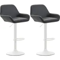 BellaFurn lot de 2 tabourets de bar - sièges en similicuir - confort de rotation à 360° | Couleur : noir | Couleur de base : blanc