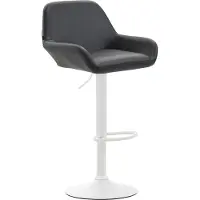 BellaFurn Tabouret de bar en similicuir - tabouret - assise pivotante à 360°, hauteur réglable | couleur : noir | couleur de base : blanc