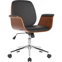 BellaFurn Chaise pivotante ergonomique - chaise de bureau - similicuir, facile d'entretien, position assise confortable | Couleur : noyer/noir