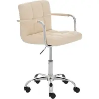 BellaFurn Chaise de bureau en similicuir - chaise de bureau - facile à nettoyer, hauteur réglable | couleur : crème