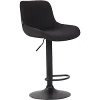 BellaFurn Tabouret de bar élégant - tabouret haut - hauteur réglable, tissu facile d'entretien | Couleur : noir | Couleur de base : noir