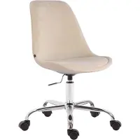 BellaFurn Chaise de bureau en velours - siège ergonomique réglable en hauteur - design moderne | Couleur : crème