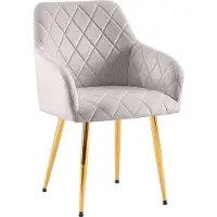 BellaFurn Confortable chaise de salle à manger Velvet - Chaise élégante, confort durable - Structure stable | Couleur : Gris | Matériau boîtier : or métallique