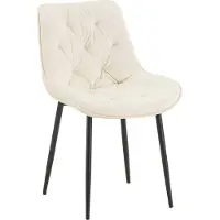 BellaFurn Chaise de salle à manger moderne - Chaise de cuisine - Grand confort d'assise - Rembourrage en velours | Couleur : crème