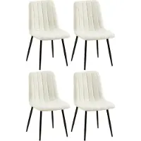 BellaFurn Lot de quatre chaises de salle à manger - chaises de salle à manger - confortablement rembourrées, idéales pour les sols fragiles