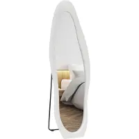 HOMCOM Miroir en pied 50 x 160 cm avec cadre recouvert d'un tissu velouté