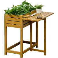 Outsunny Jardinière surélevée pour fleurs et herbes aromatiques, avec plateau rabattable, pour le jardin