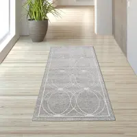 Teppichhome24 Tapis d'intérieur et d'extérieur gris - 80 x 150 cm