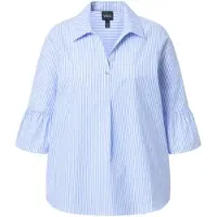 Ulla Popken Chemisier bleu clair / blanc