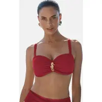 Love & roses Hauts de bikini rouge foncé