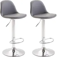 BellaFurn Lot de 2 tabourets de bar modernes - Tabouret réglable - Hauteur réglable, métal et similicuir