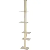 SUGIFT Réglable en hauteur de 225 à 275 cm, griffoir allant du sol au plafond, arbre à chat, couleur crème. | Protection anti-basculement | Pour jusqu'à 2 chats | Base de 42,5 x 26,5 cm