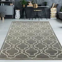 Teppichhome24 Tapis d'intérieur et d'extérieur, couleur anthracite, dimensions : 200 x 290 cm