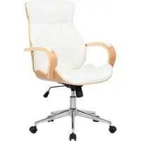 BellaFurn Chaise de bureau en similicuir - chaise de bureau ergonomique - design pivotant à 360° | Couleur : naturel/blanc