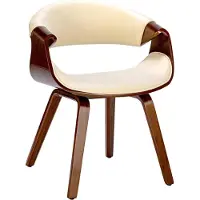 BellaFurn Chaise de salle à manger - Chaise de cuisine - Confortable avec accoudoirs | Couleur : Noyer/Crème | Matériau : Similicuir