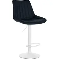 BellaFurn Tabouret de bar moderne en similicuir - siège de bar élégant - grand confort d'assise, pivotant à 360° | Couleur : noir | Couleur de base : blanc