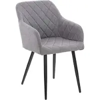 BellaFurn Chaise de salle à manger - assise confortable - assise laquée pour un confort durable | Matériau : Couleur du tissu : gris
