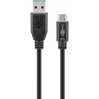 Goobay Câble 44712 USB-C vers USB-A, 1 m, noir, 1 m - 15 W, 3 A, 5 Gbit/s, USB 3.0