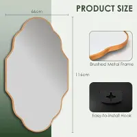 StarTech.com Miroir mural - Miroir de salle de bain et de maquillage - Design lanterne cadre doré - Agrandissant - Montage mural - 20 cm - Style moderne - Rouge