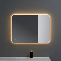Doporro Miroir de Salle de Bains Lumineux 50x70/70x50cm Glace avec Éclairage LED Luz et Interrupteur Tactile