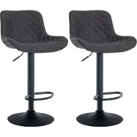 BellaFurn lot de 2 tabourets de bar - tabouret haut - pivotant à 360°, confort optimal et élégance | Couleur : noir | Matériau : poussière