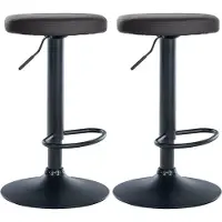 BellaFurn set de 2 tabourets de bar - chaises de salle à manger - système de rotation à 360° | Couleur : noir | Matériau châssis : métal noir mat