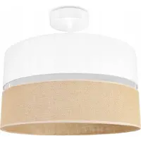 Light11 HOME Light-Home Juta lampes d'éclairage de plafond - métal et tissu - Appliques 1-flamme 40 cm - base blanche et de jute et blanc