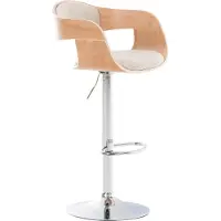 BellaFurn Tabouret de bar design - Tabouret - Confort d'assise ergonomique, pivotant à 360° & réglable | Couleur : Nature/Crème