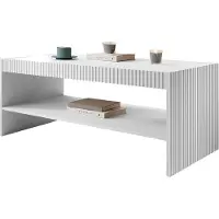 Mirjan 24 Table basse Pafos, Collection Salon élégant, Table basse, Table de salon moderne (Couleur : Blanc)