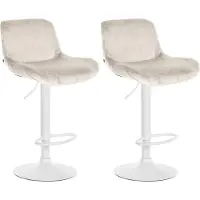 BellaFurn set de 2 tabourets de bar blancs - tabouret de bar - grand confort d'assise | Couleur : crème | Matériau : mou