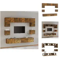 vidaXL Ensemble de 8 meubles TV en bois de chêne fumé - Meubles TV