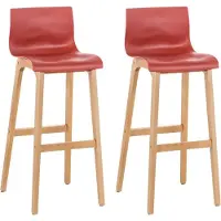 BellaFurn set de 2 tabourets de bar - Tabouret de bar - Confort d'assise ergonomique, look moderne élégant | Couleur : rouge