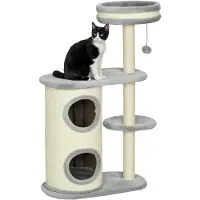 PawHut Arbre à chat , arbre à chat avec poteau à griffer, arbre d'escalade, arbre à chat