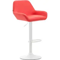 BellaFurn Tabouret de bar en similicuir - tabouret - assise pivotante à 360°, hauteur réglable | couleur : rouge | couleur de base : blanc
