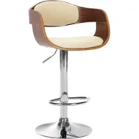 BellaFurn Tabouret de bar en similicuir - Chaise - Réglable en hauteur & pivotant à 360° pour un confort optimal | Couleur : Noyer/Crème