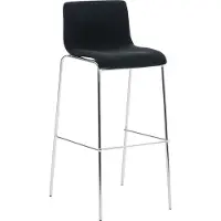 BellaFurn Tabouret de bar style moderne - tabouret - empilable, confort ergonomique | Couleur : noir | Couleur de base : chrome