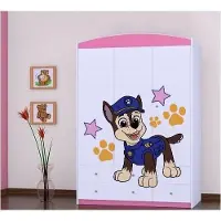 BDW , Armoire avec tiroirs, pour chambre à coucher, 128×190cm, 3 portes, Rosa 6