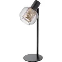 Osram Lampe de table Decor Firefly E14, noire, métal/verre, style industriel, câble textile, compacte