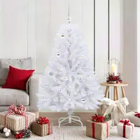 Prolenta Maison Exclusive - Sapin de Noël artificiel pliable, blanc, 150 cm, en PVC et acier