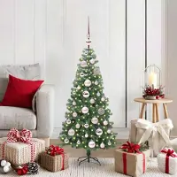 vidaXL Meubles de haute qualité Arbre de Noël avec 150 LEDs avec support Vert 120 cm PVC - 8897405
