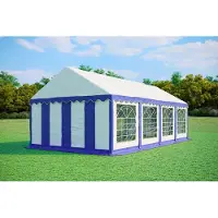 Ambitent Tente de réception 4x8 mètres, PVC PREMIUM, 500 g/m² - Bleu et blanc