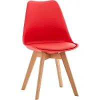 BellaFurn Chaise de salle à manger confortable - chaise de cuisine - rembourrage facile d'entretien | Couleur : rouge | Matériau : plastique