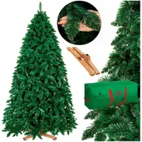 Springos Sapin de Noël artificiel Royal Trees 240 cm Pin sylvestre dense avec 1084 pointes | Sapin de Noël Deluxe comme un vrai, avec support en bois et sac de rangement