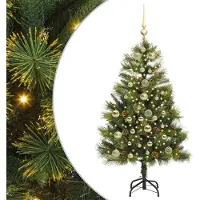 Syfax Sapin de Noël artificiel avec branches pliables et cônes 150 cm