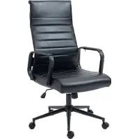 BellaFurn Chaise de bureau exclusive, siège ergonomique, cuir de vachette de haute qualité, mécanisme de rotation | Couleur : noir/noir