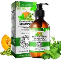 P-Beauty Shampooing soin des cheveux 3-en-1 à la biotine romarin menthe citrouille Vegan 300ml