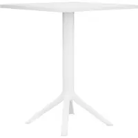 BellaFurn Table de jardin blanche - table de balcon - design résistant aux intempéries et peu encombrant